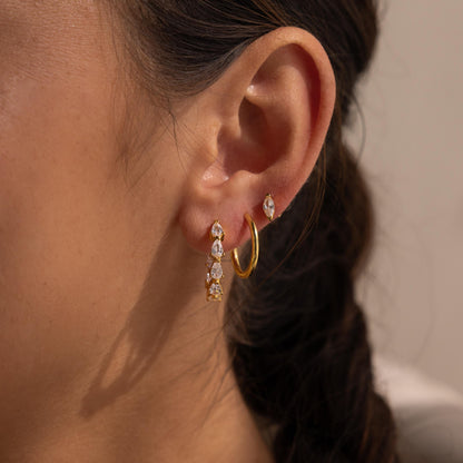 Inside Out Pear Diamond Hoops