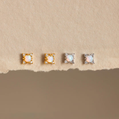 Opal Diamant Stern Ohrstecker