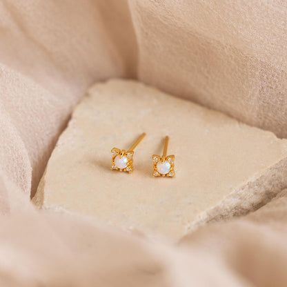 Opal Diamant Stern Ohrstecker