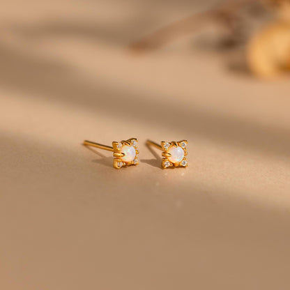 Opal Diamant Stern Ohrstecker