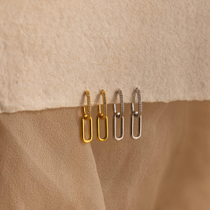 Pavé-Ohrringe mit Gliedern