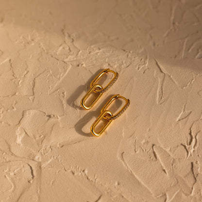Pavé-Ohrringe mit Gliedern