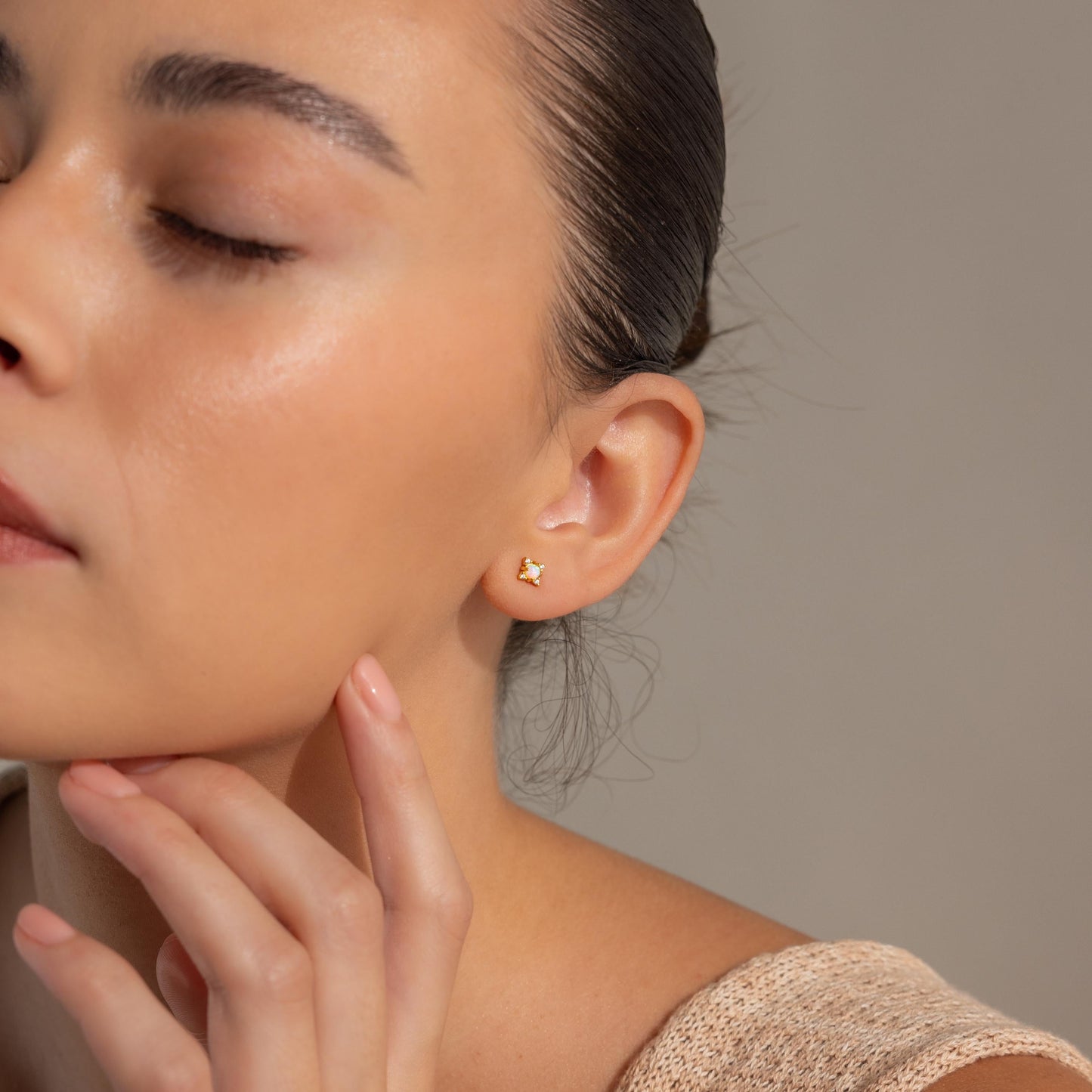 Opal Diamant Stern Ohrstecker