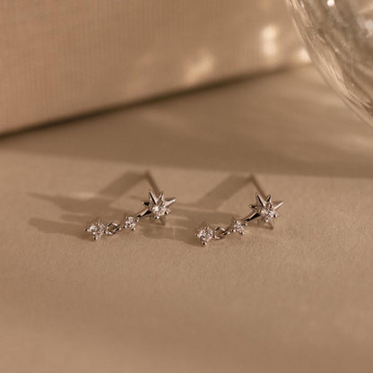 Diamond Starburst Drop Studs