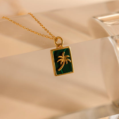 Collar de palmera de malaquita