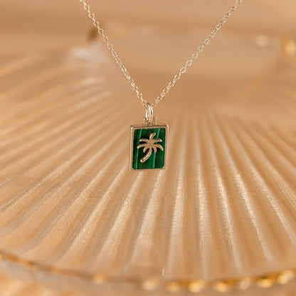 Collar de palmera de malaquita
