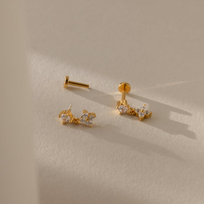 Ivy Flower Flat Back Studs