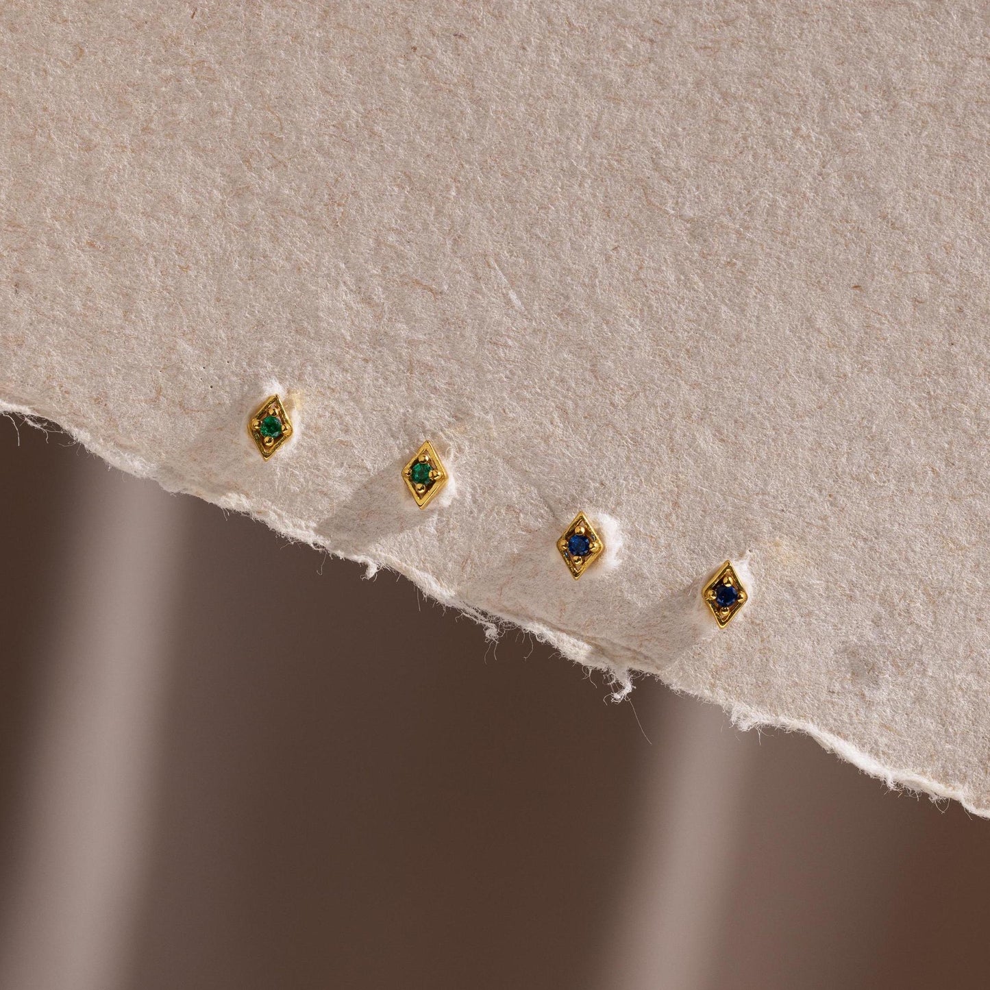 Geometric Birthstone Flat Back Studs