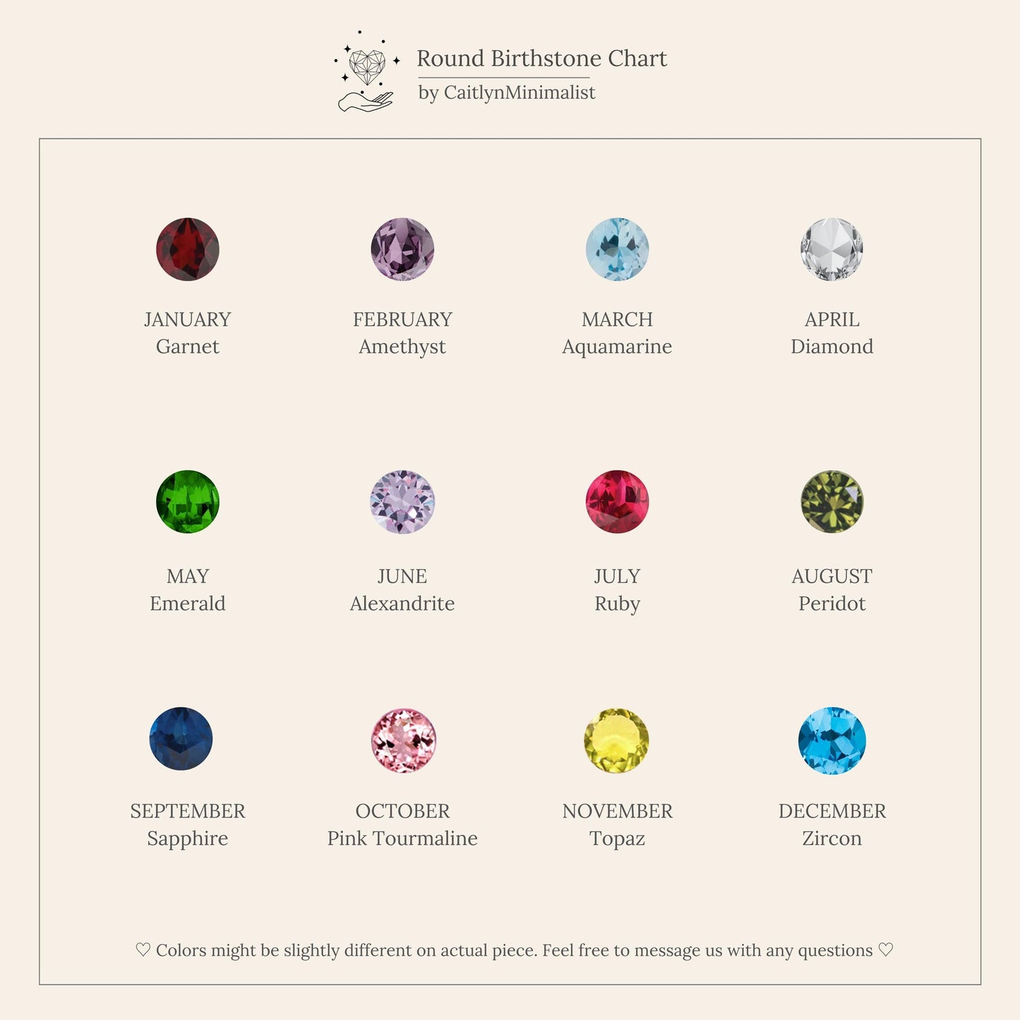 Geometric Birthstone Flat Back Studs