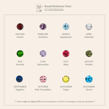 Geometric Birthstone Flat Back Studs
