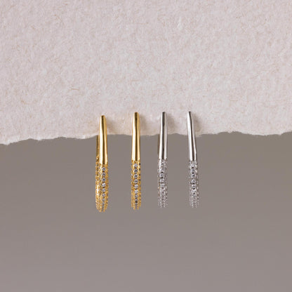 Bold Pave Oval Hoops