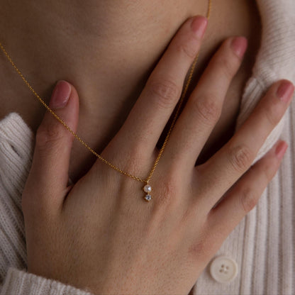 Collar de perla y diamante