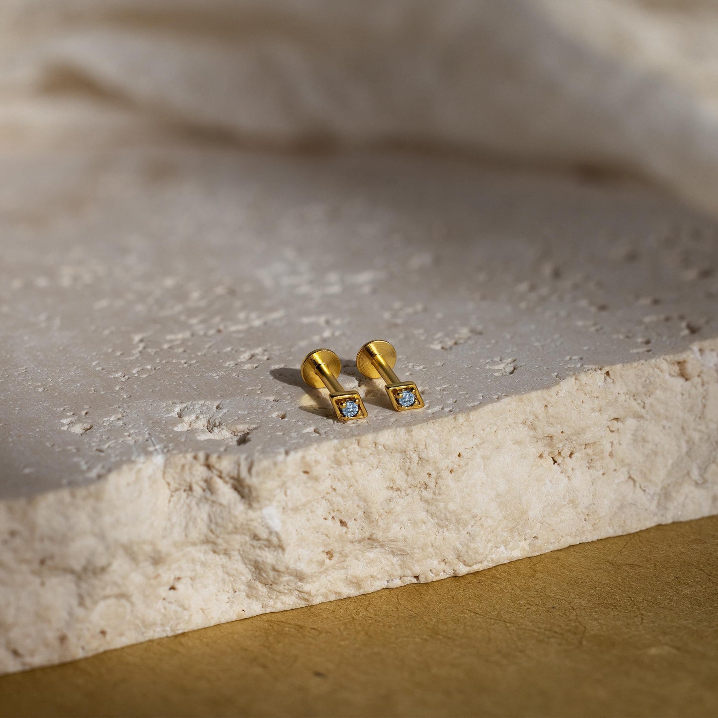 Geometric Birthstone Flat Back Studs
