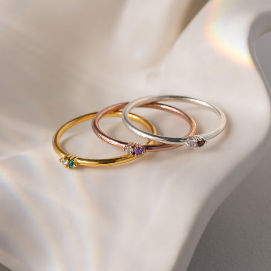 Mini Toi et Moi Birthstone Ring