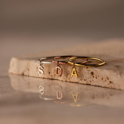 Dainty Initial Drop Ring