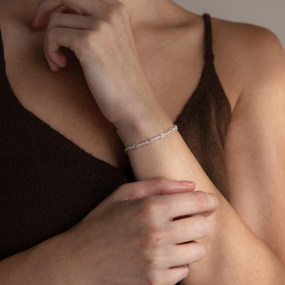 Diamond Tennis Letter Bracelet