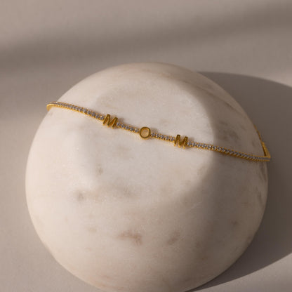 Diamond Tennis Letter Bracelet