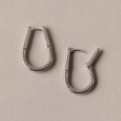 Bold Pave Oval Hoops
