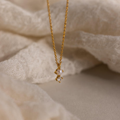 Collar de perla y diamante