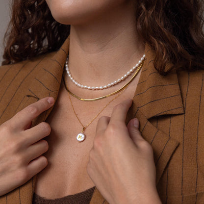 Pearl Initial Pendant Necklace