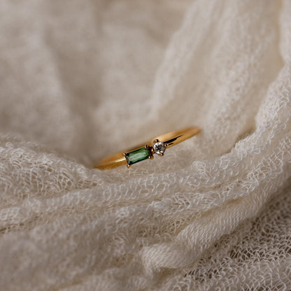 Toi et Moi Baguette Birthstone Ring