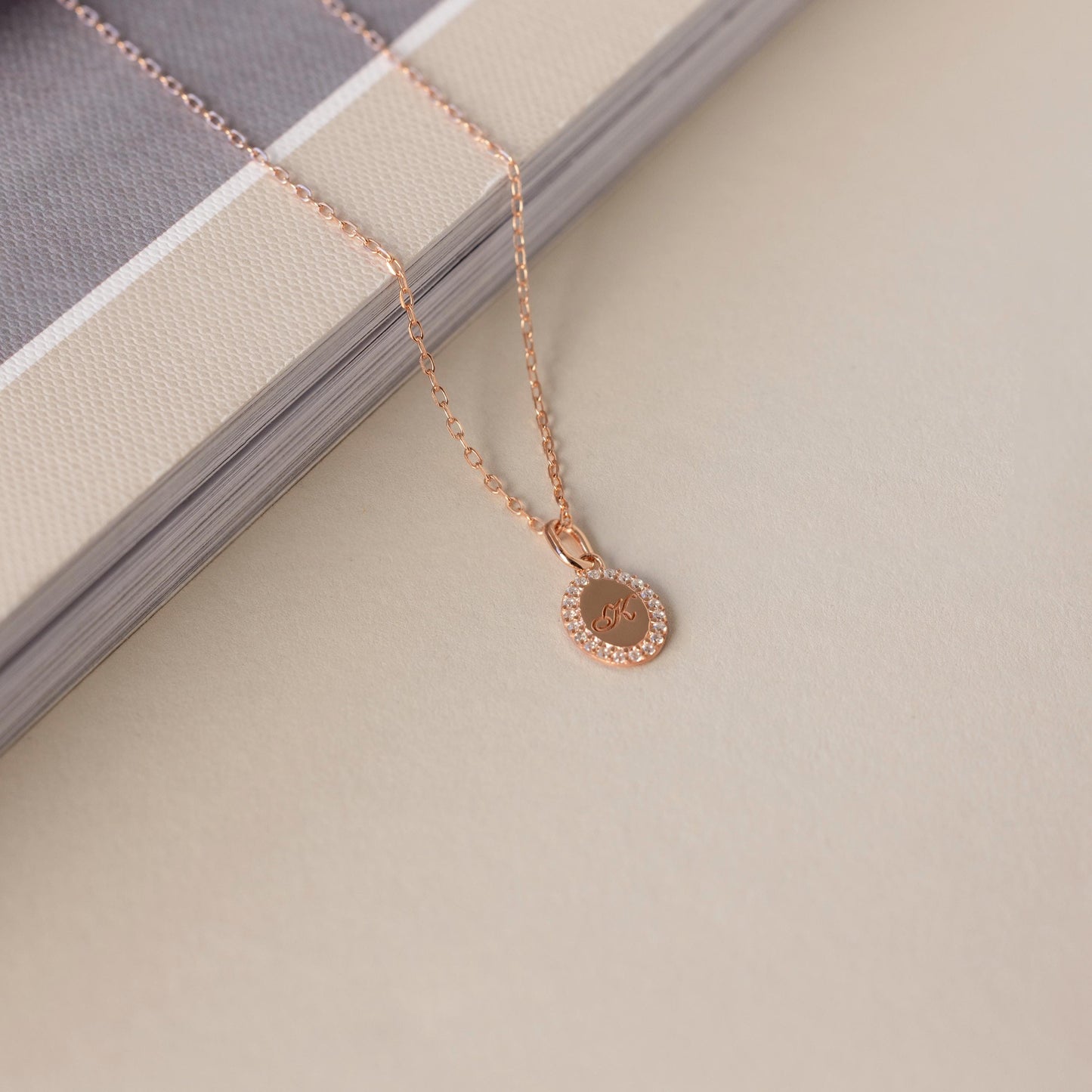 Pave Initial Pendant Necklace