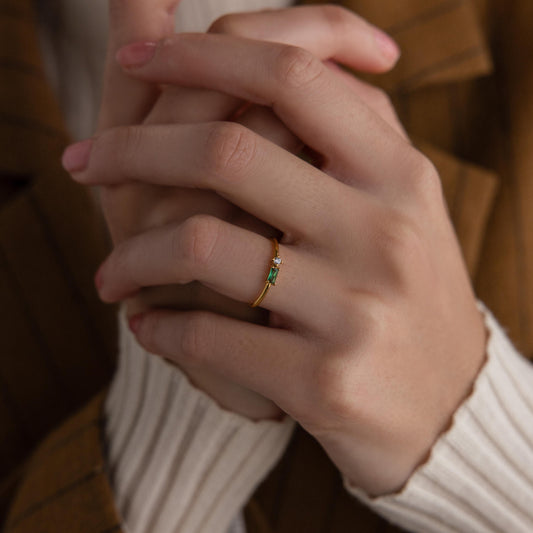 Toi et Moi Baguette Birthstone Ring