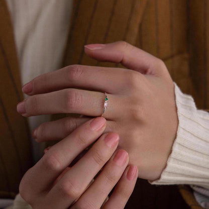 Toi et Moi Baguette Birthstone Ring
