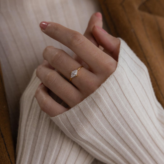 Toi et Moi Triangle Birthstone Ring