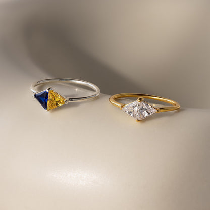 Toi et Moi Triangle Birthstone Ring