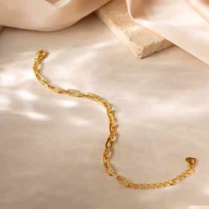 Pave Paperclip Chain Bracelet