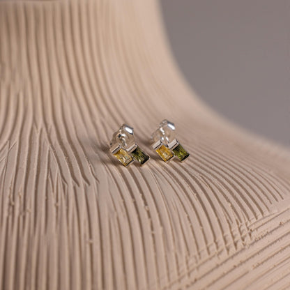 Duo Baguette Birthstone Studs