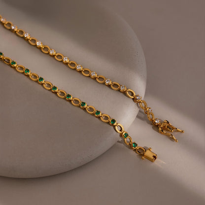 Emerald Chain Tennis Bracelet