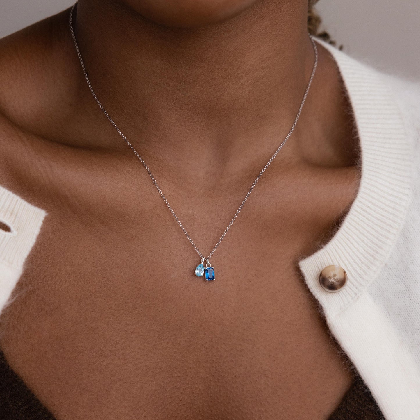 Pear & Baguette Birthstone Charm Set