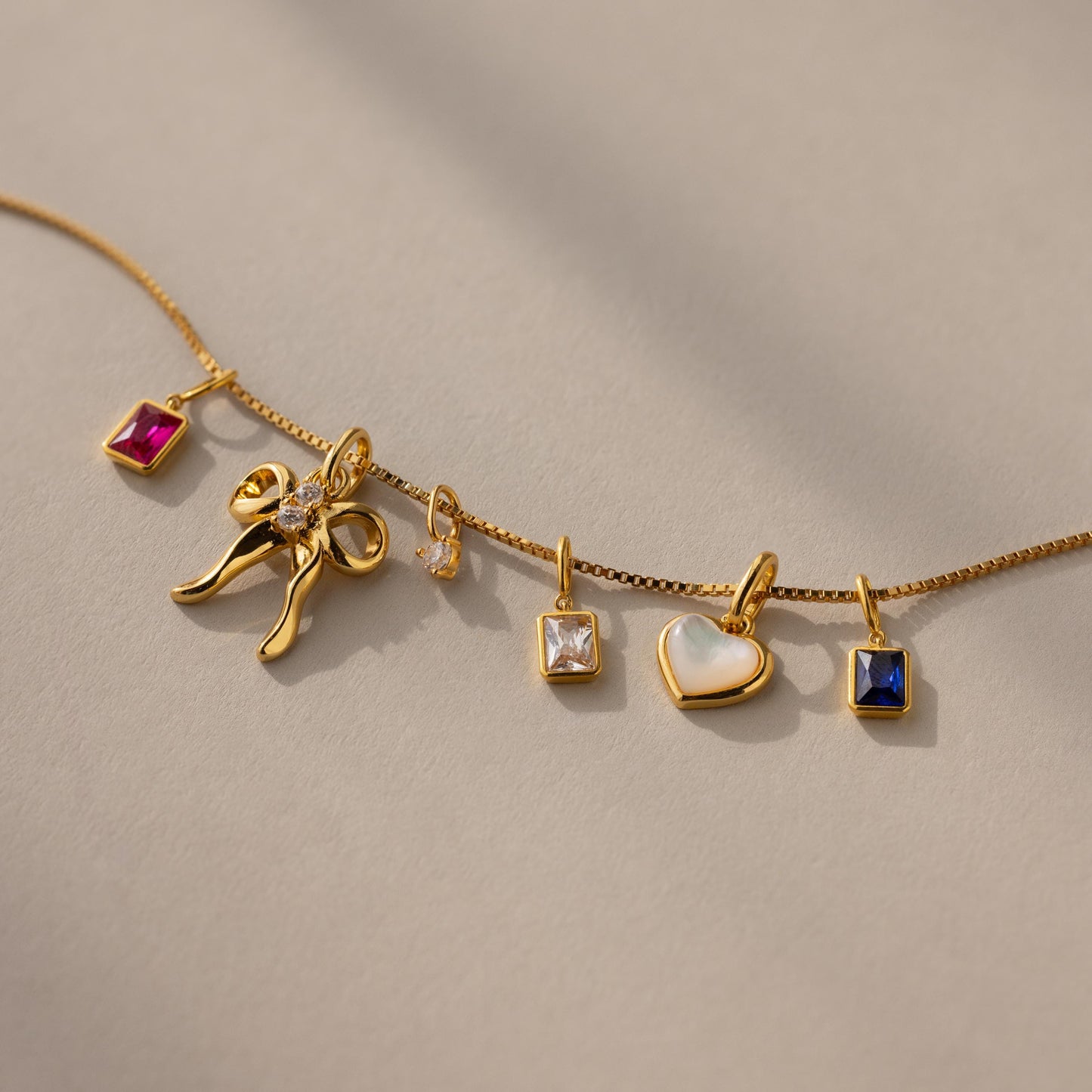 Emerald Cut Birthstone Charm