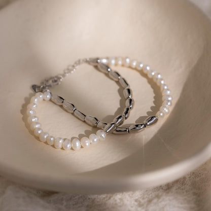 Duo Beaded Pearl Bracelet