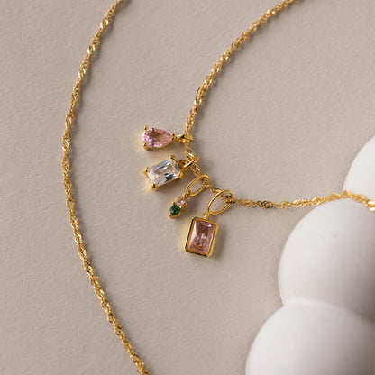 Pear & Baguette Birthstone Charm Set