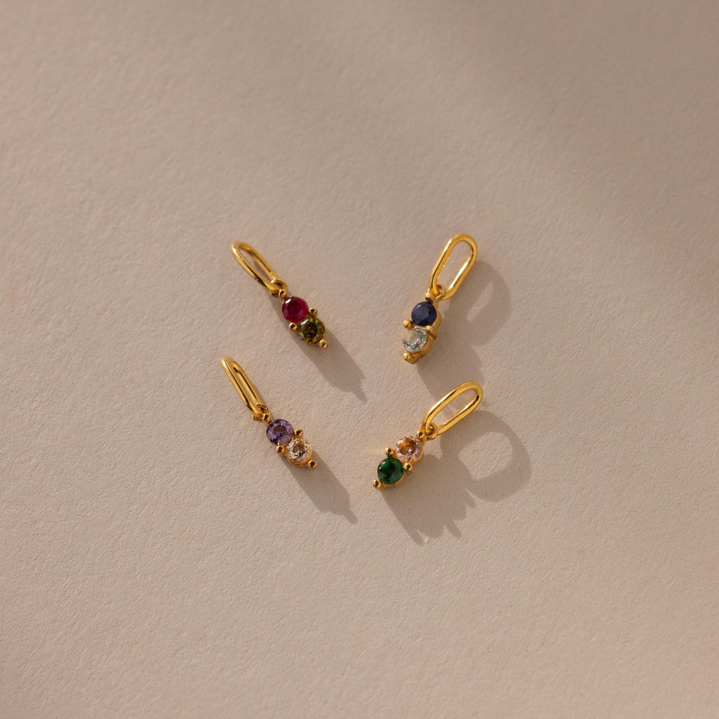 Dainty Duo Birthstone Charm