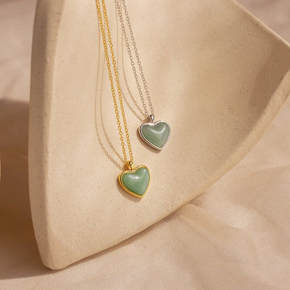 Collar de corazón de aventurina