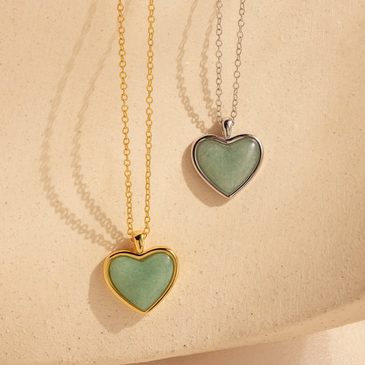 Collar de corazón de aventurina