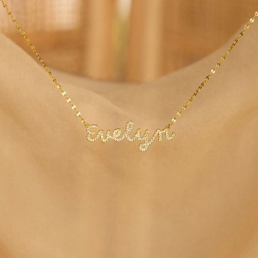Collar con nombre en escritura pavé Dream