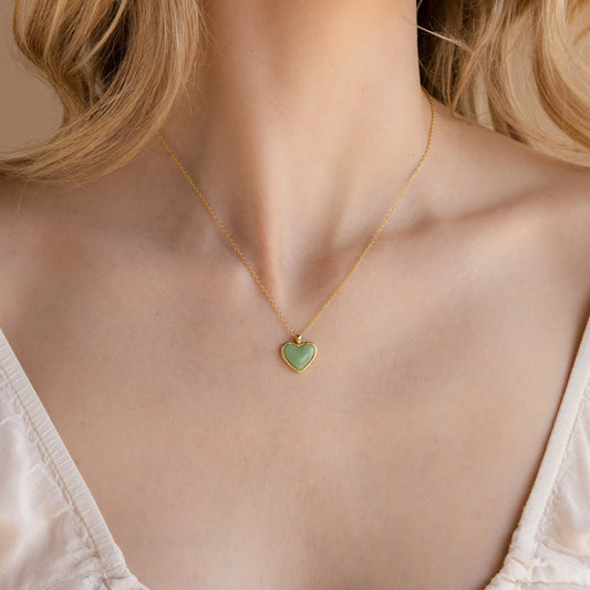 Collar de corazón de aventurina