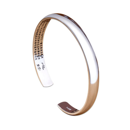 Inner Heart Sutra Mantra 925 Silver Open Bangle