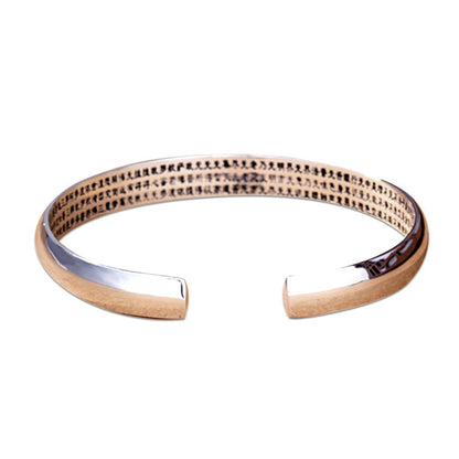 Inner Heart Sutra Mantra 925 Silver Open Bangle