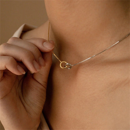 Interlocking Rings Infinity Loop Necklace