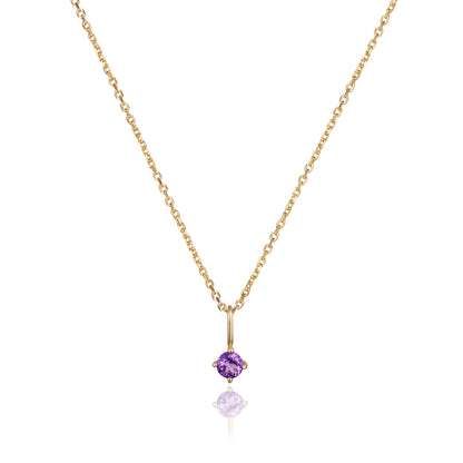 Collar con colgante de piedra de nacimiento pequeña de oro