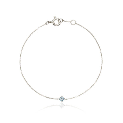 Silver Small Birthstone Pendant Bracelet