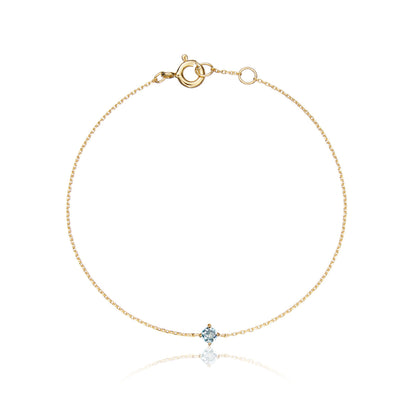Gold Small Birthstone Pendant Bracelet