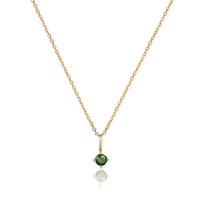 Collar con colgante de piedra de nacimiento pequeña de oro
