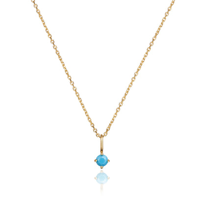 Collar con colgante de piedra de nacimiento pequeña de oro